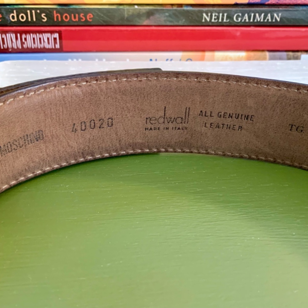 Y2K MOSCHINO designer vintage TRENDY leather belt size 42 - Picture 4 of 5